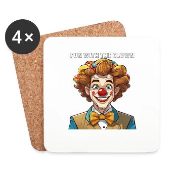 S’AMUSER AVEC LE CLOWN - Dessous de verre (lot de 4) - blanc - Devant