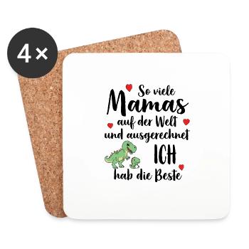 Meilleure maman tant de mamans J’ai le meilleur - Dessous de verre (lot de 4) - blanc - Devant