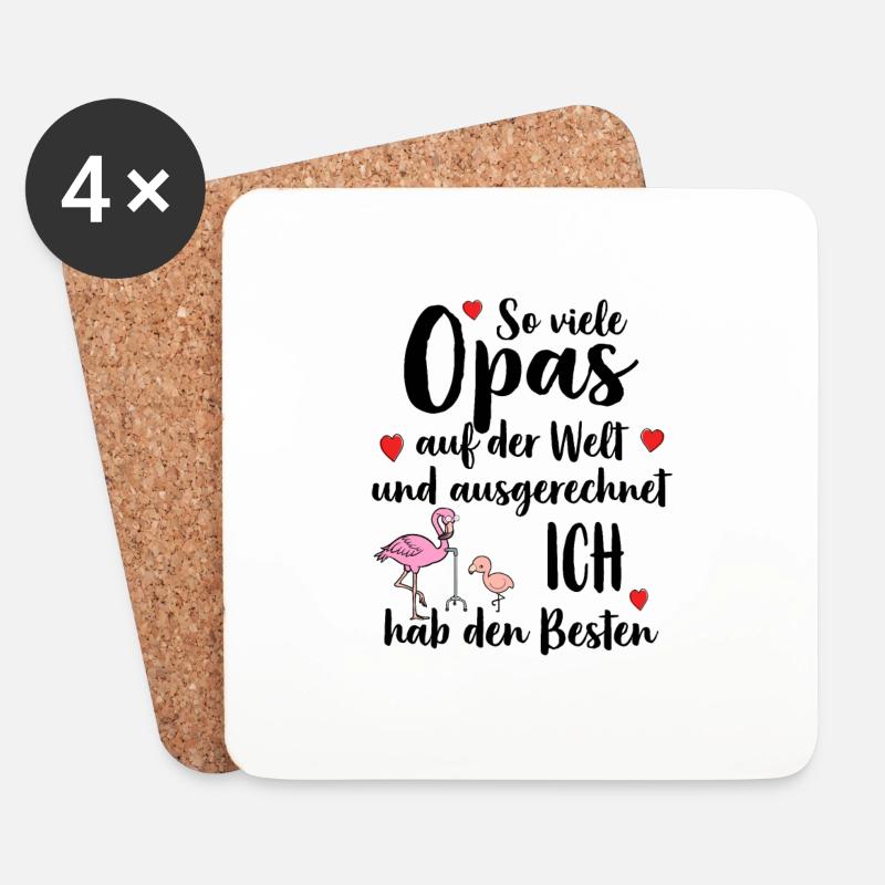 Bester Opa So Viele Opas Ich Hab Den Besten - Untersetzer (4er-Set) - Weiß
