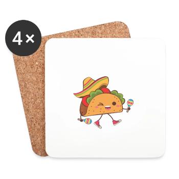 Lustiges Taco - Untersetzer (4er-Set) - Weiß - Vorne