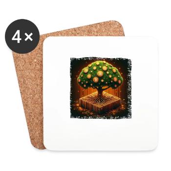 Bitcoin Digital Gold Store of Value - Coasters (set of 4) - white - Front