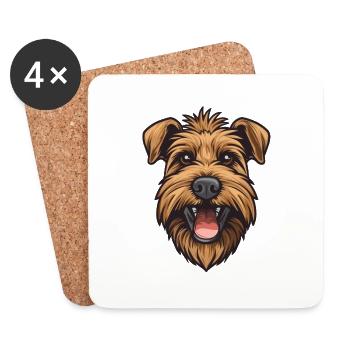 Norfolk Terrier | Cartoon Artwork - Untersetzer (4er-Set) - Weiß - Vorne