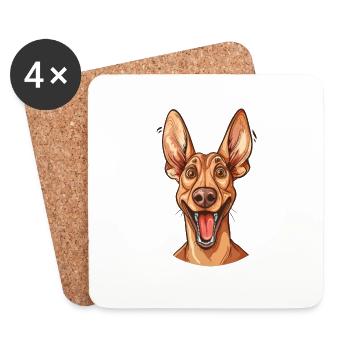 Podenco Canario | Cartoon Artwork - Untersetzer (4er-Set) - Weiß - Vorne