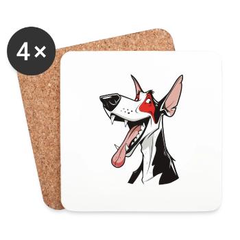 Podenco Ibicenco Ibizan Hound | Cartoon Artwork - Untersetzer (4er-Set) - Weiß - Vorne