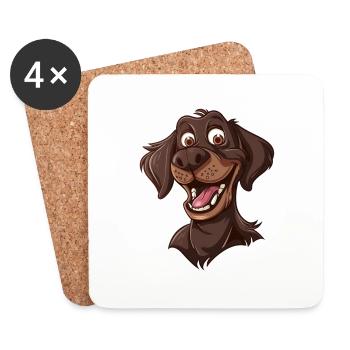 Poodle Pointer | Cartoon Artwork - Coasters (set of 4) - white - Front