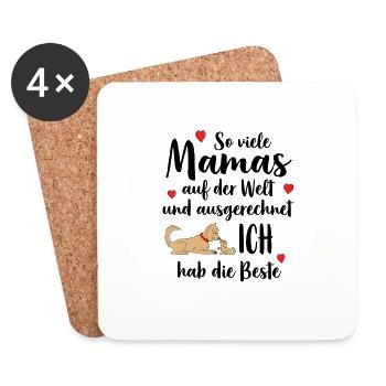 Meilleure maman tant de mamans J’ai le meilleur - Dessous de verre (lot de 4) - blanc - Devant