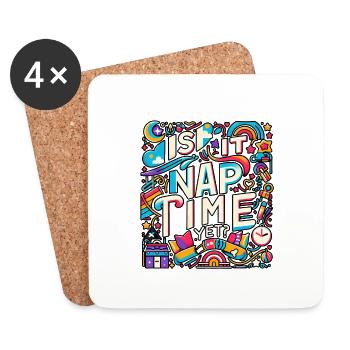 Est-ce que c’est encore l’heure de la sieste 8 - Dessous de verre (lot de 4) - blanc - Devant