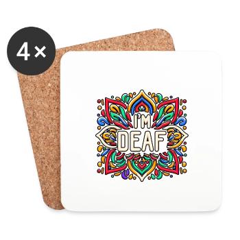 I'm Deaf 43 - Coasters (set of 4) - white - Front