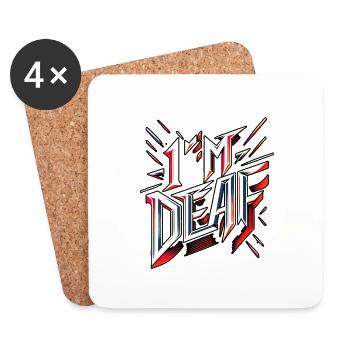 I'm Deaf 44 - Coasters (set of 4) - white - Front