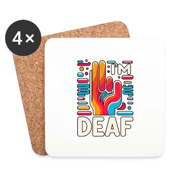 I'm Deaf 46 - Untersetzer (4er-Set) - Weiß - Vorne