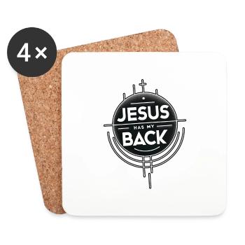 Jésus me soutient 19 - Dessous de verre (lot de 4) - blanc - Devant
