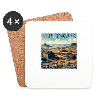 Texas Ghost Town Terlingua Desert Lost Grunge - Untersetzer (4er-Set) - Weiß - Vorne