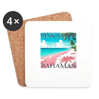 Bahamas Pink Sands Grunge Look - Untersetzer (4er-Set) - Weiß - Vorne