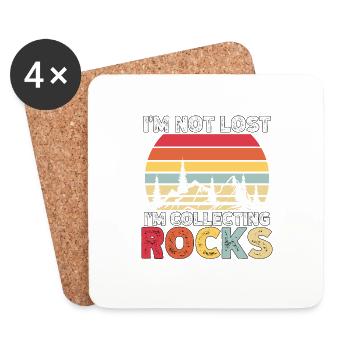 Je ne suis pas perdu, je collectionne la géologie des roches pour - Dessous de verre (lot de 4) - blanc - Devant