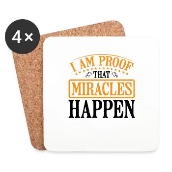 Je suis la preuve que les miracles se produisent 11 - Dessous de verre (lot de 4) - blanc - Devant