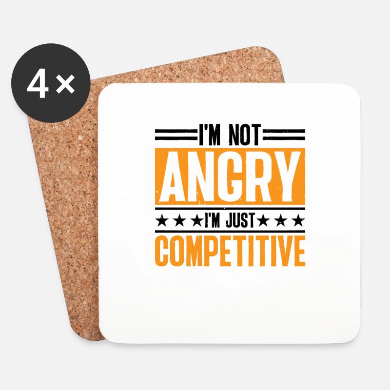 I'm Not Angry I'm Just Competitive 7 - Untersetzer (4er-Set) - Weiß