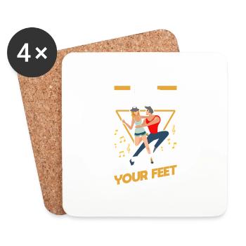 Sentez le rythme Jazzez vos pieds Dance Energy - Dessous de verre (lot de 4) - blanc - Devant