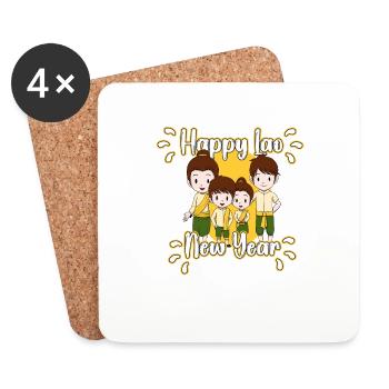 Laos Laote Lao Lao New Year I Gift - Coasters (set of 4) - white - Front