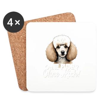 Sans caniche ? Sans moi ! Propriétaire Maîtresse Chien Zwer - Dessous de verre (lot de 4) - blanc - Devant