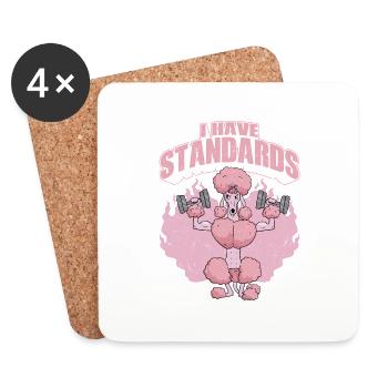 I Have Standards Dog Dad Dog Owner Puppy Mom - Coasters (set of 4) - white - Front