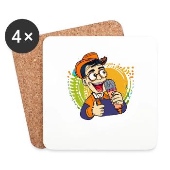 MAN MICROPHONE - Coasters (set of 4) - white - Front