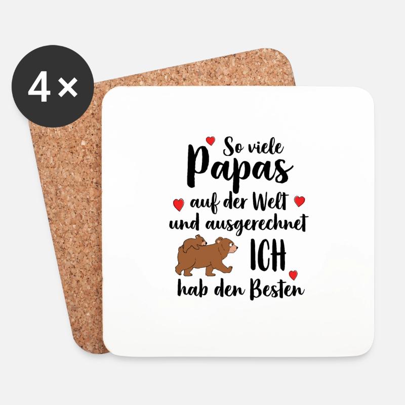 Bester Papa So Viele Papas Ich Hab Den Besten - Untersetzer (4er-Set) - Weiß