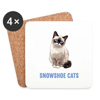 Snowshoe Kitten Snowshoe Cat - Coasters (set of 4) - white - Front