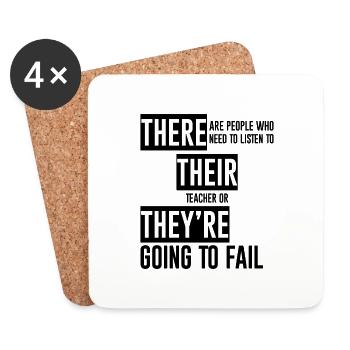 People Need To Listen To Their Teacher 2 - Coasters (set of 4) - white - Front