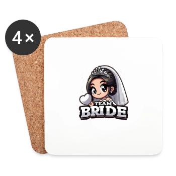 Team Bride - Forts ensemble pour un mariage de célibataire - Dessous de verre (lot de 4) - blanc - Devant