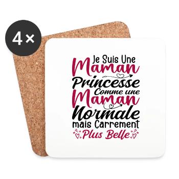 I'm a downright more beautiful princess mom - Coasters (set of 4) - white - Front