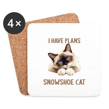 Snowshoe Kitten Snowshoe Cat - Coasters (set of 4) - white - Front