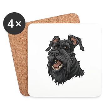 Giant Schnauzer | Giant Schnauzer | Cartoon - Coasters (set of 4) - white - Front