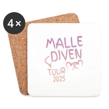 Malle Diven Tour 2025 - Untersetzer (4er-Set) - Weiß - Vorne