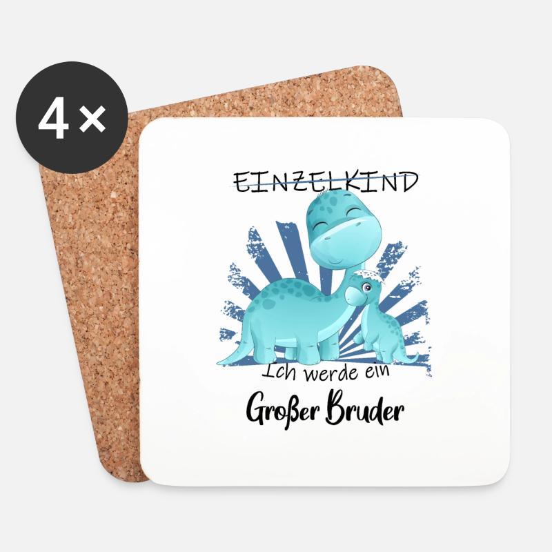 Nachwuchs Verkünden | Ich Werde Großer Bruder 2025 - Untersetzer (4er-Set) - Weiß
