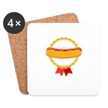 Certified Hotdogologist Hot Dogs Foodie Viennese - Coasters (set of 4) - white - Front