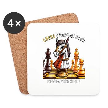 CHESS GRANDMASTER CHAMPIONSHIP - Untersetzer (4er-Set) - Weiß - Vorne
