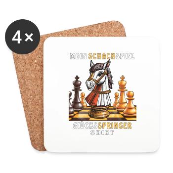 CHESS GAME LUCKY KNIGHT SHIRT - Coasters (set of 4) - white - Front