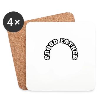 Proud Father Daughter Baby White - Coasters (set of 4) - white - Front
