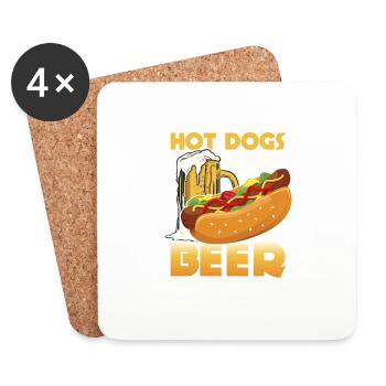Hot Dogs And Beer That's Why I'm Here Foodie Wiene - Coasters (set of 4) - white - Front