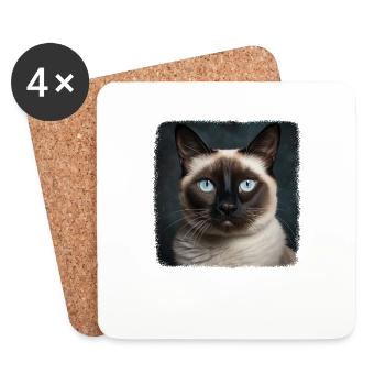 Snowshoe Kitten Snowshoe Cat - Coasters (set of 4) - white - Front