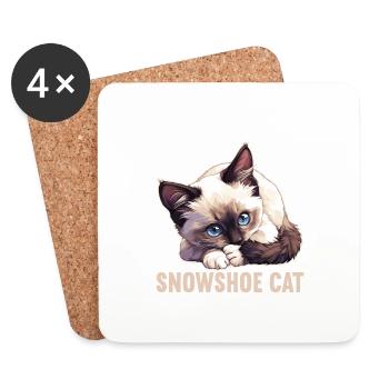 Snowshoe Kitten Snowshoe Cat - Coasters (set of 4) - white - Front