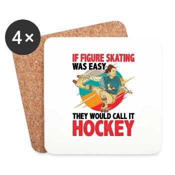 If Figure Skating Was Easy, They Call It Hockey 4 - Coasters (set of 4) - white - Front