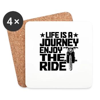 Life Is A Journey, Enjoy The Ride 6 - Coasters (set of 4) - white - Front
