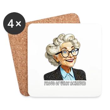 UNE FEMME ÂGÉE FIÈRE DE CE QUI A ACCOMPLI - Dessous de verre (lot de 4) - blanc - Devant