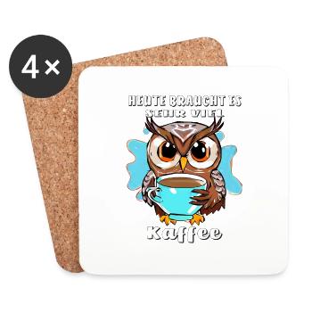 OWL A LOT OF COFFEE - Coasters (set of 4) - white - Front