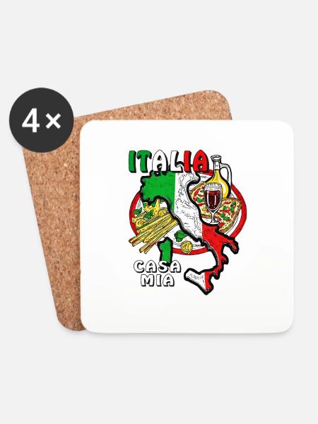 ITALIA CASA MIA - Untersetzer (4er-Set) - Weiß