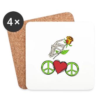 Peace Friedenssymbol Frieden - Untersetzer (4er-Set) - Weiß - Vorne