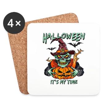 HALLOWEEN C’EST MON HEURE - Dessous de verre (lot de 4) - blanc - Devant