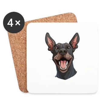 Ridgeback thaïlandais | Illustration de dessin animé - Dessous de verre (lot de 4) - blanc - Devant