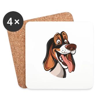 Tiroler Bracke Tyroler | Bracke Tyrolean Hound - Untersetzer (4er-Set) - Weiß - Vorne